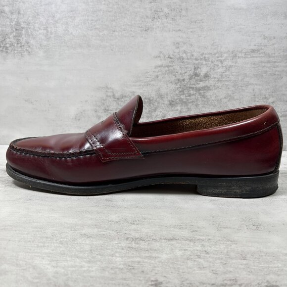 GH Bass & Co Weejuns USA Made Leather Penny Loafers - Men's Size 12 - Burgundy - Picture 5 of 9